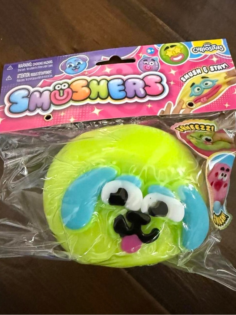 ORB Smushers Green Dog Funny Face Squishy Sensory Fidget Toy NEW Sealed
